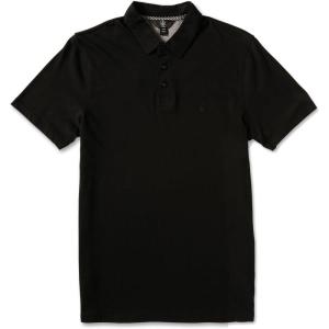 Volcom Men’s Wowzer Modern Fit Short Sleeve Polo Shirt(Black 3)