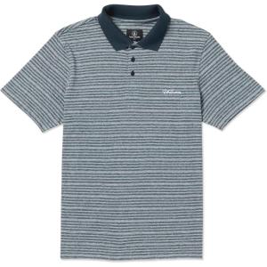 Volcom Men’s Wowzer Modern Fit Short Sleeve Polo Shirt(Indigo Ridge)