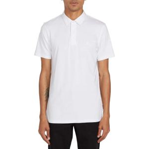 Volcom Men’s Wowzer Modern Fit Short Sleeve Polo Shirt(White Light)