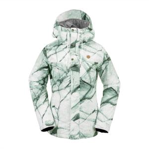 Volcom Womens Bolt Insulated Snowboard Ski Winter Hooded Jacket(White Ice S4)