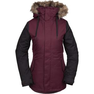 Volcom Women’s Fawn Insulated Snowboard Ski Winter Hooded Jacket(Scarlet)