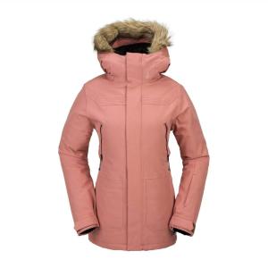 Volcom Women’s Shadow Insulated Snowboard Ski Winter Hooded Jacket(Earth Pink S4)