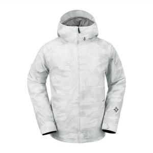 Volcom mens 2836 Insulated Snowboard Jacket(White Camo)