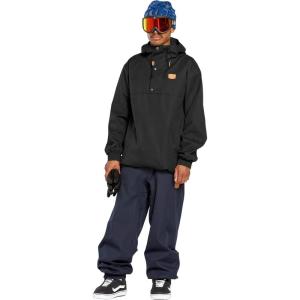 Volcom mens Arthur Longo 20k Pullover Anarok Hooded Snowboard Jacket(Black)