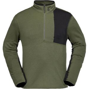 Volcom mens Gridlock 1/4 Zip Mock Neck Snowboard Base Layer Fleece Sweatshirt(Ivy S5)