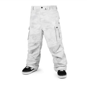 Volcom mens Nwrk Baggy Cargo Snowboard Ski Pant(White Camo)