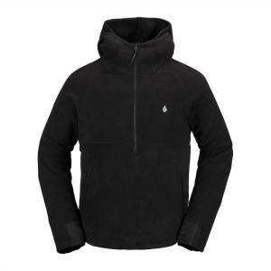 Volcom mens Polar Fleece Hooded 1/2 Zip Snowboard Ski Baselayer(Black S4)
