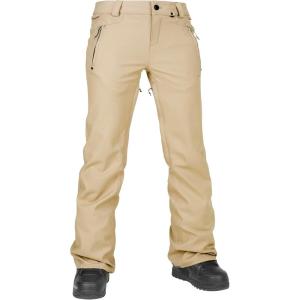 Volcom womens Genus Slim Fit Stretch Snowboard Ski Pant(Sand S5)