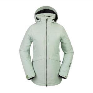 Volcom womens Shelter 3d Stretch Insulated Snowboard Ski Winter Hooded Jacket(Sage Frost S4)