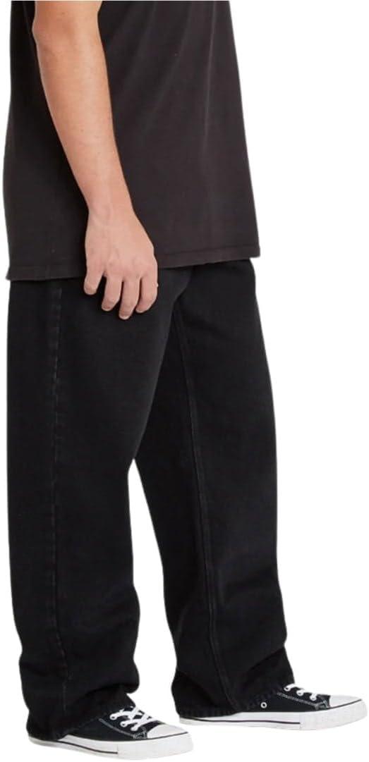 image:imageVolcom Mens Billow Loose Fit Baggy Denim Jeans Relaxed Vintage Style Soft Cotton Denim Wide LegOnyx