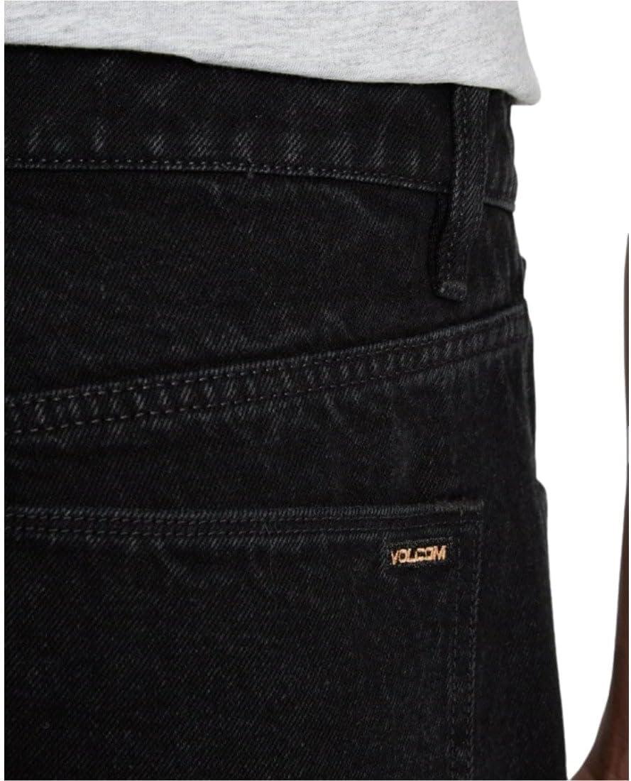 image:imageVolcom Mens Billow Loose Fit Baggy Denim Jeans Relaxed Vintage Style Soft Cotton Denim Wide LegOnyx