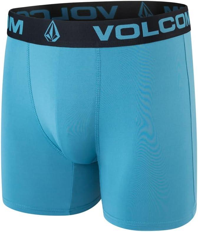 image:imageVolcom Mens Boxer Briefs 3 Pack Poly Spandex Performance FLYLESS Support Boxer Briefs UnderwearMulticoloredMuted BlueBright Teal