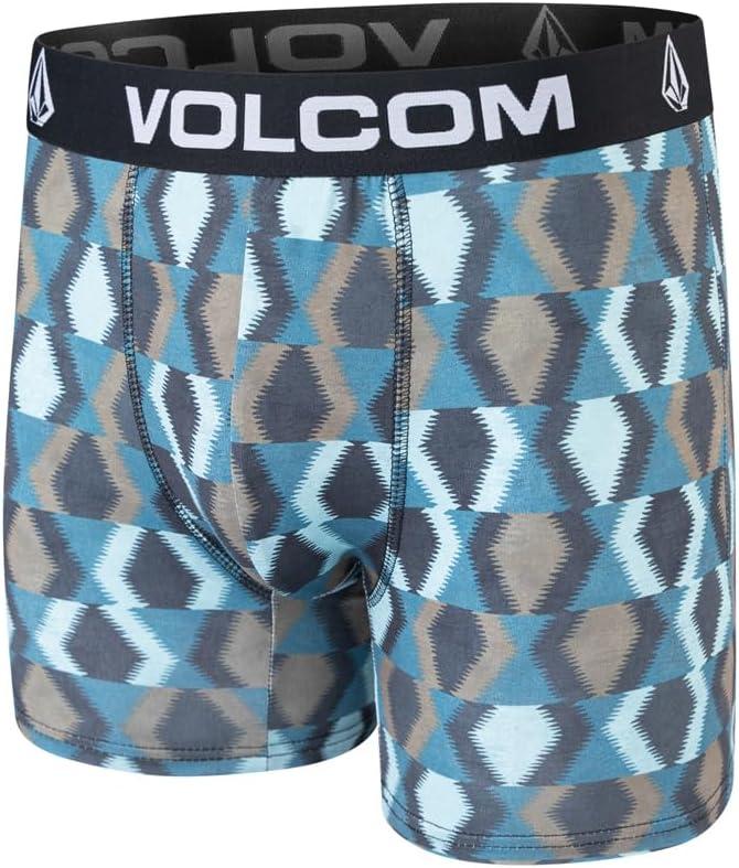 image:imageVolcom Mens Boxer Briefs 3 Pack Poly Spandex Performance FLYLESS Support Boxer Briefs UnderwearMulticoloredMuted BlueBright Teal
