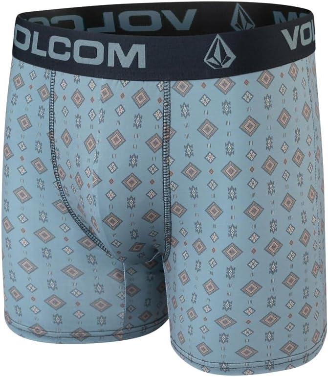 image:imageVolcom Mens Boxer Briefs 3 Pack Poly Spandex Performance FLYLESS Support Boxer Briefs UnderwearMulticoloredMuted BlueBright Teal