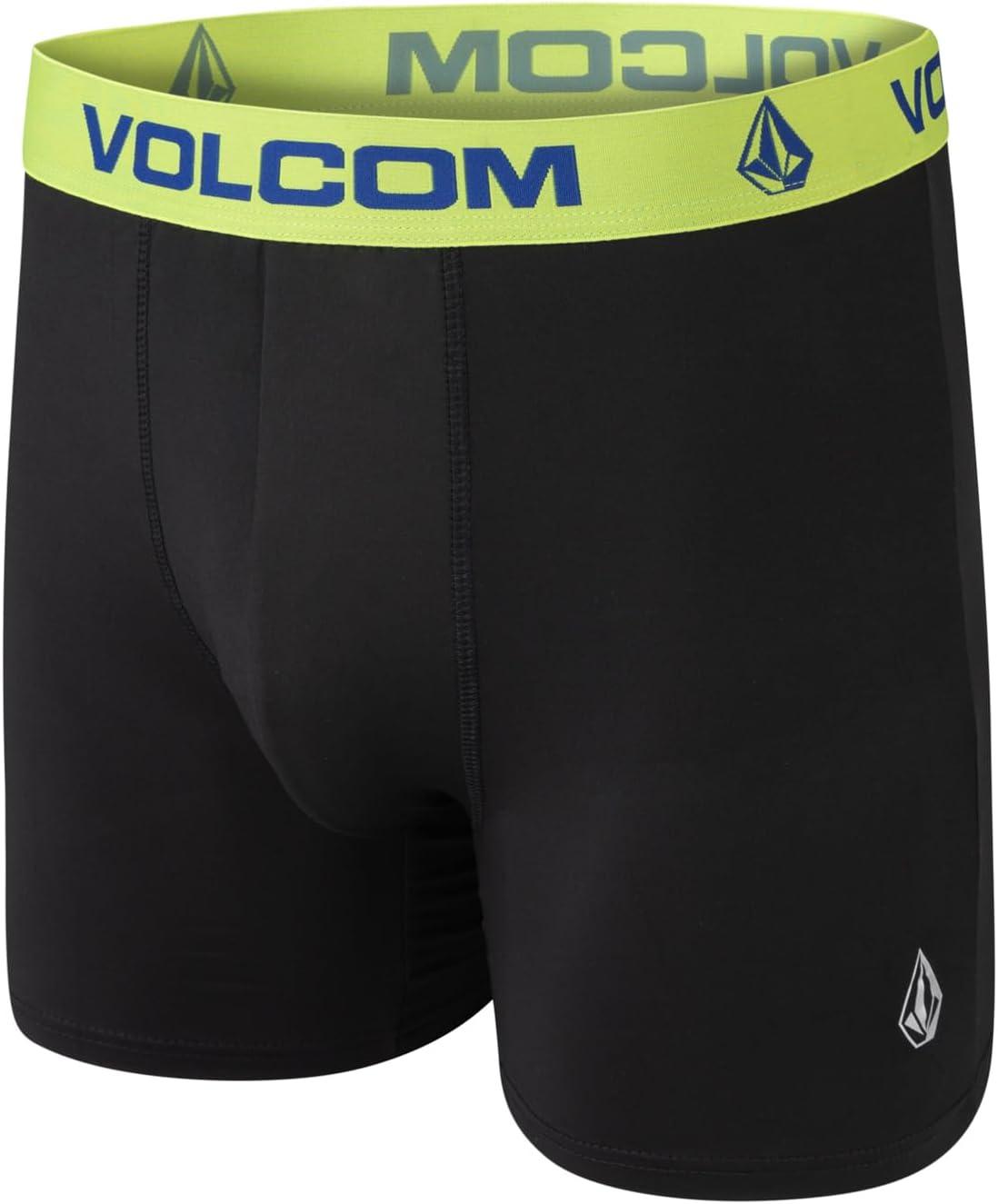 image:imageVolcom Mens Boxer Briefs 5 Pack Poly Spandex Performance Boxer Briefs UnderwearBlackGreyYellowBlueBlack
