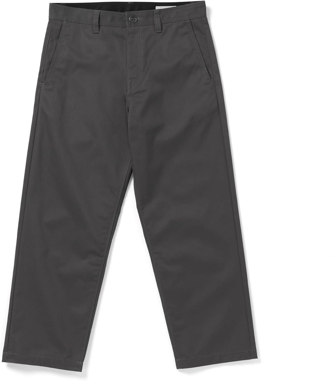 image:imageVolcom Mens Frickin Skate Loose Baggy Fit Chino Pants Relaxed Tapered 17 Leg Opening 30 InseamAsphalt Black