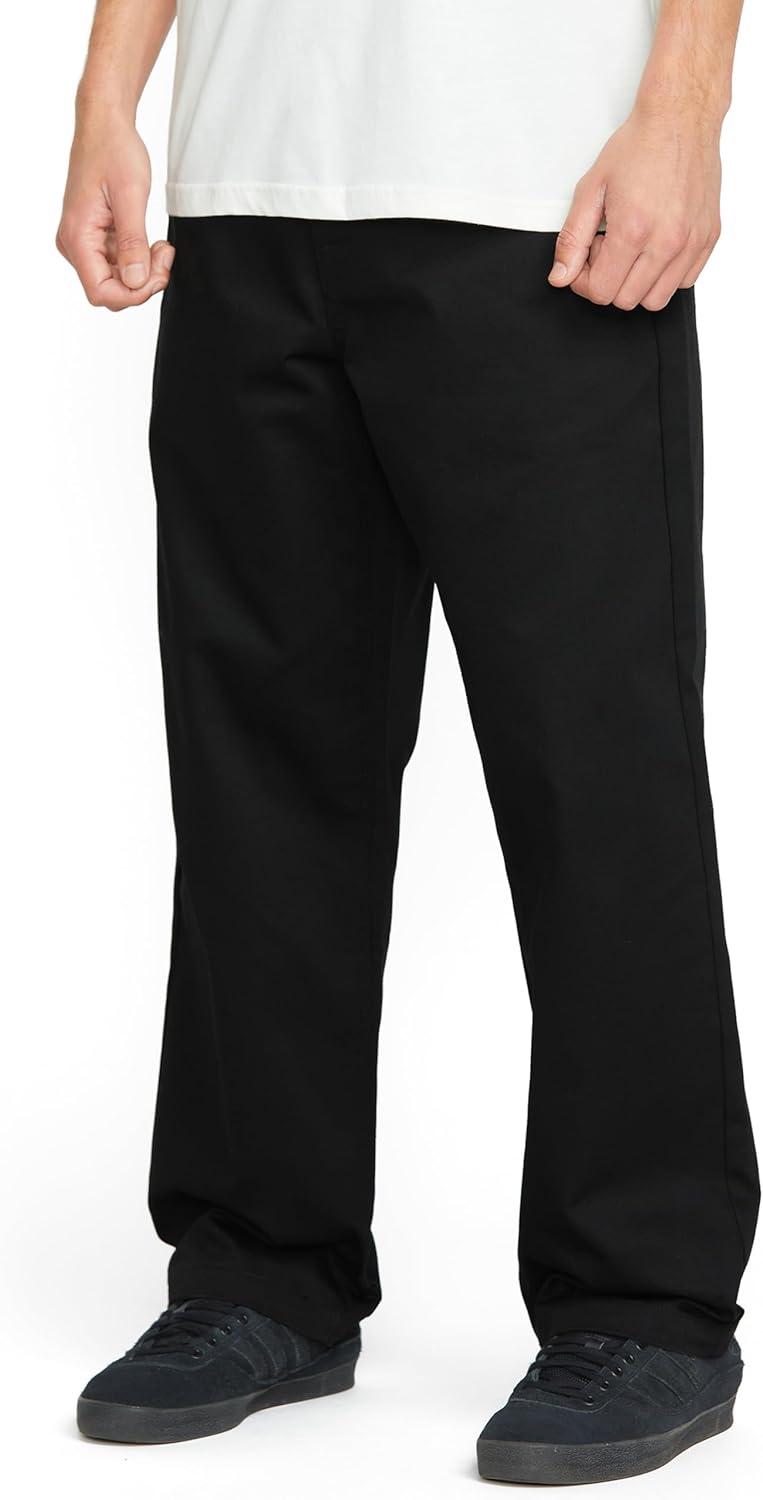 image:imageVolcom Mens Frickin Skate Loose Baggy Fit Chino Pants Relaxed Tapered 17 Leg Opening 30 InseamBlack