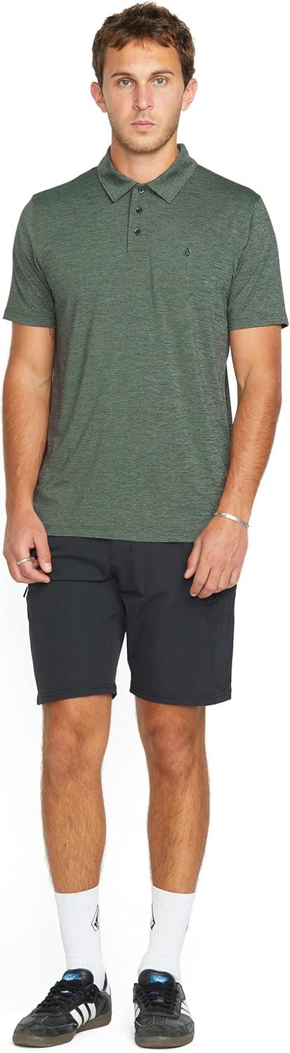 image:imageVolcom Mens Hazard Performance Short Sleeve Lightweight Golf PoloLight Olive