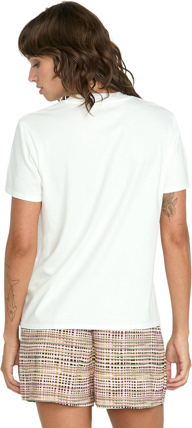 image:imageVolcom Womens Lock It Up Short Sleeve Tee Crew Neck TShirt with Striped Neck TapingSandy Brown