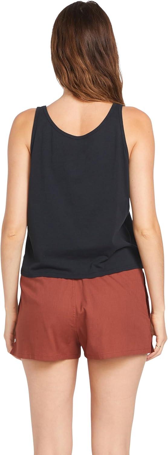 image:imageVolcom Womens to The Bank Organic Cotton Graphic Tank Top Relaxed Boxy Fit Breezy Summer StyleBlack White