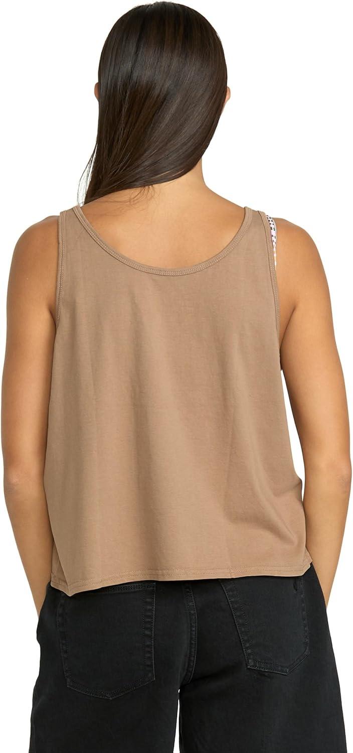 image:imageVolcom Womens to The Bank Organic Cotton Graphic Tank Top Relaxed Boxy Fit Breezy Summer StyleHazelnut