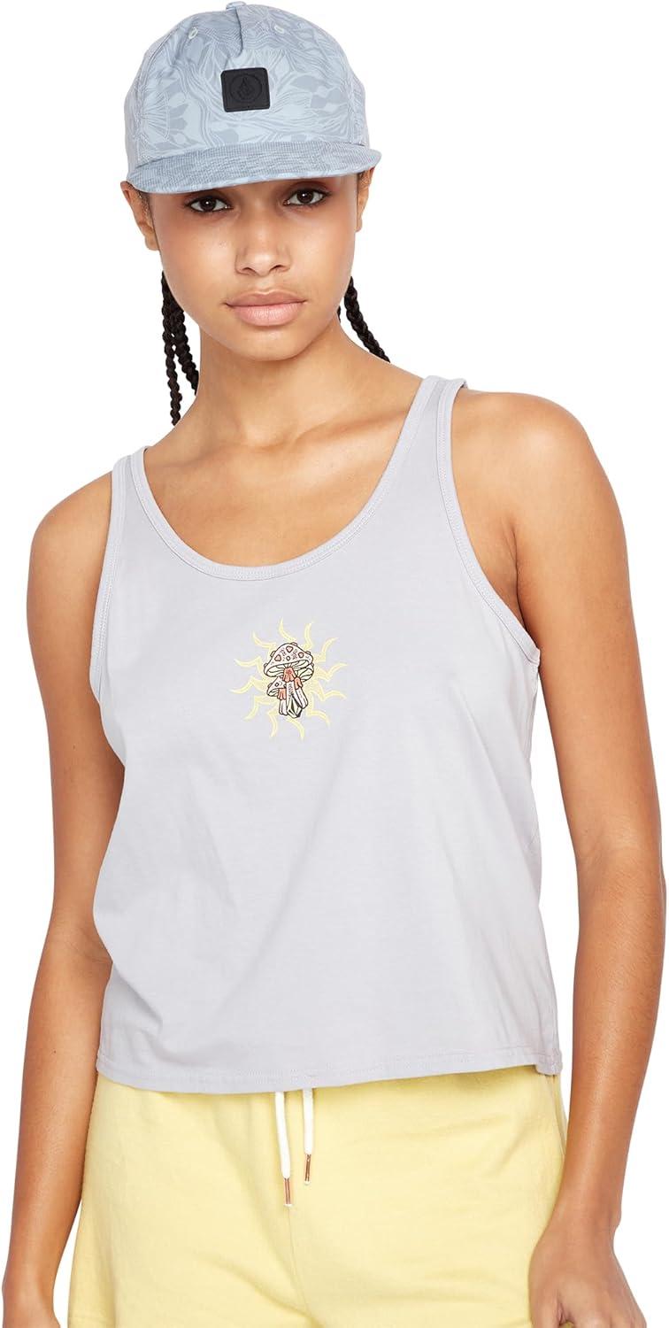image:imageVolcom Womens to The Bank Organic Cotton Graphic Tank Top Relaxed Boxy Fit Breezy Summer StyleMoonbeam