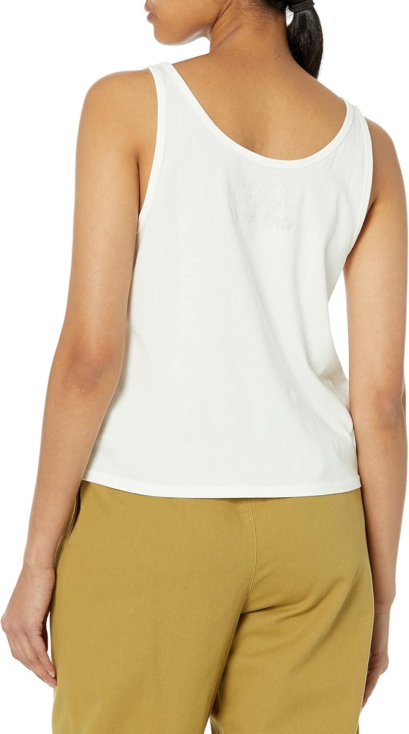 image:imageVolcom Womens to The Bank Organic Cotton Graphic Tank Top Relaxed Boxy Fit Breezy Summer StyleStar White