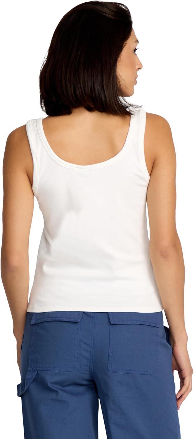image:imageVolcom Womens to The Bank Organic Cotton Graphic Tank Top Relaxed Boxy Fit Breezy Summer StyleStar White Time