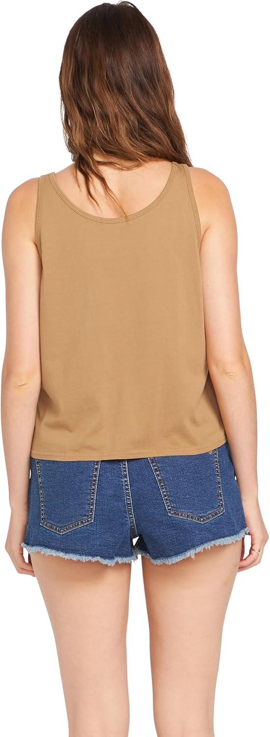 image:imageVolcom Womens to The Bank Organic Cotton Graphic Tank Top Relaxed Boxy Fit Breezy Summer StyleVintage Brown