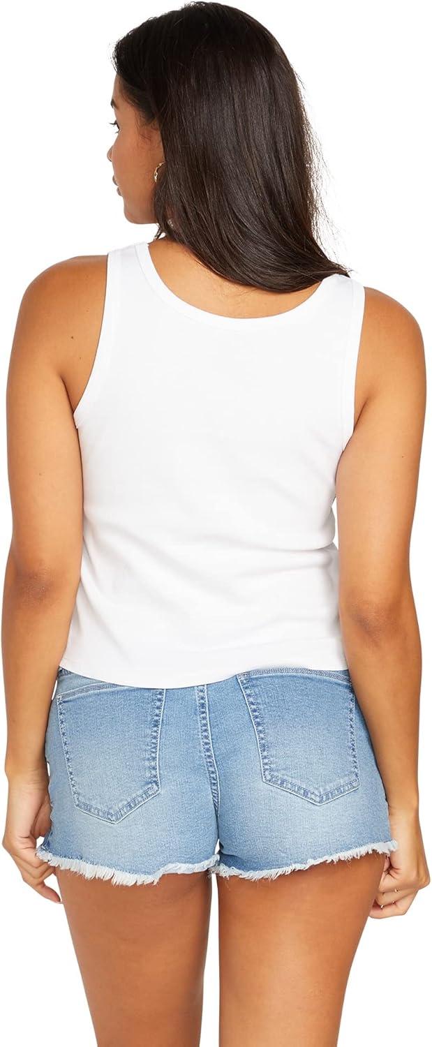 image:imageVolcom Womens to The Bank Organic Cotton Graphic Tank Top Relaxed Boxy Fit Breezy Summer StyleWhite