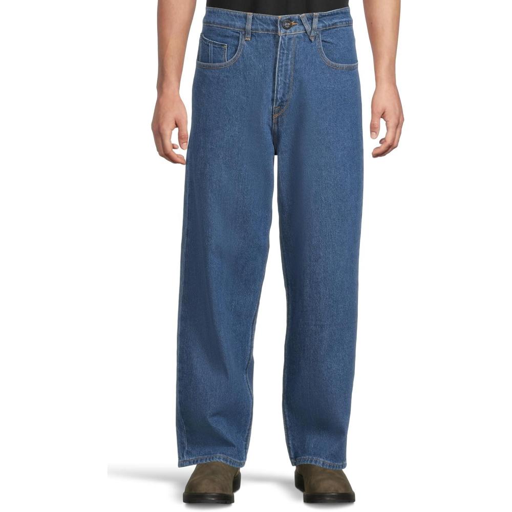 image:imageVolcom Mens Billow Loose Fit Baggy Denim Jeans Relaxed Vintage Style Soft Cotton Denim Wide LegBold Blue
