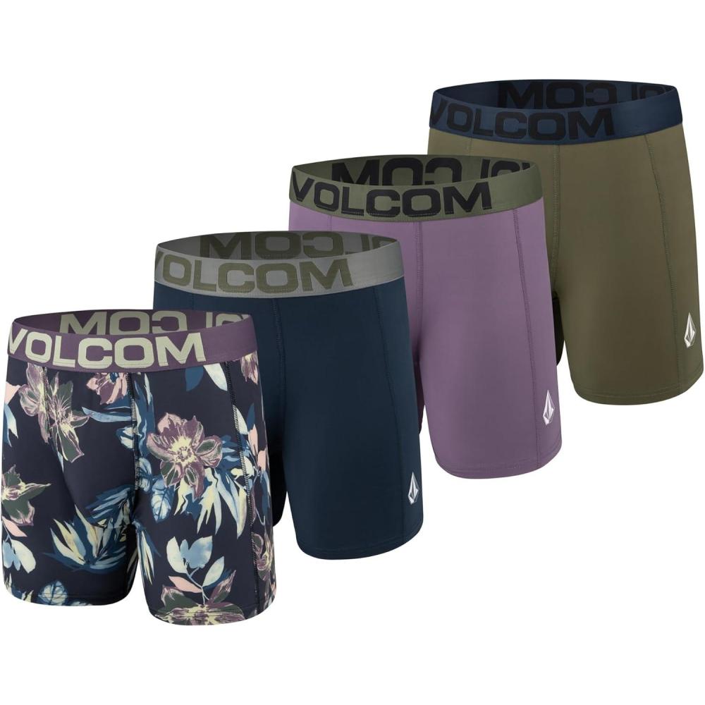 image:imageVolcom Mens Boxer Briefs Poly Spandex Performance Boxer Briefs Underwear with Comfort Flex Side Panel Sleek Modern LookHunter GreenNavyPurpleMulti