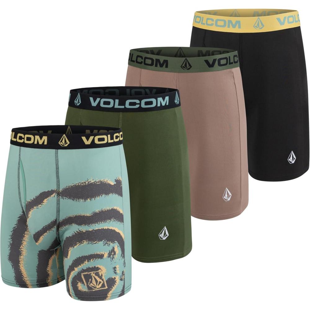 image:imageVolcom Mens Boxer Briefs Poly Spandex Performance Boxer Briefs UnderwearCelesteGreenChampagneBlack