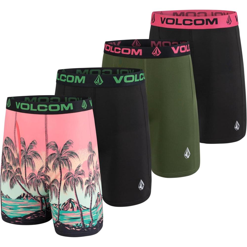image:imageVolcom Mens Boxer Briefs Poly Spandex Performance Boxer Briefs UnderwearMultiBlackHunter GreenBlack
