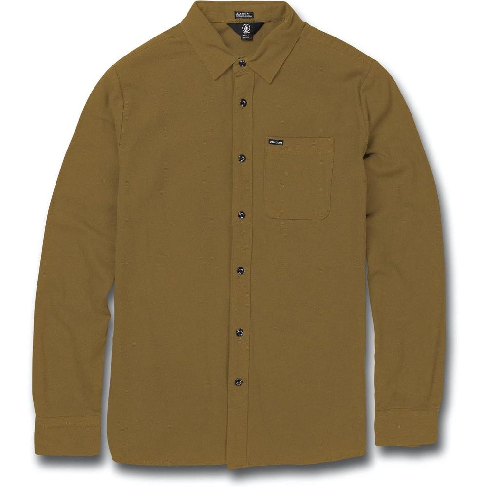 image:imageVolcom Mens Caden Solid Long Sleeve Button Down ShirtButternut