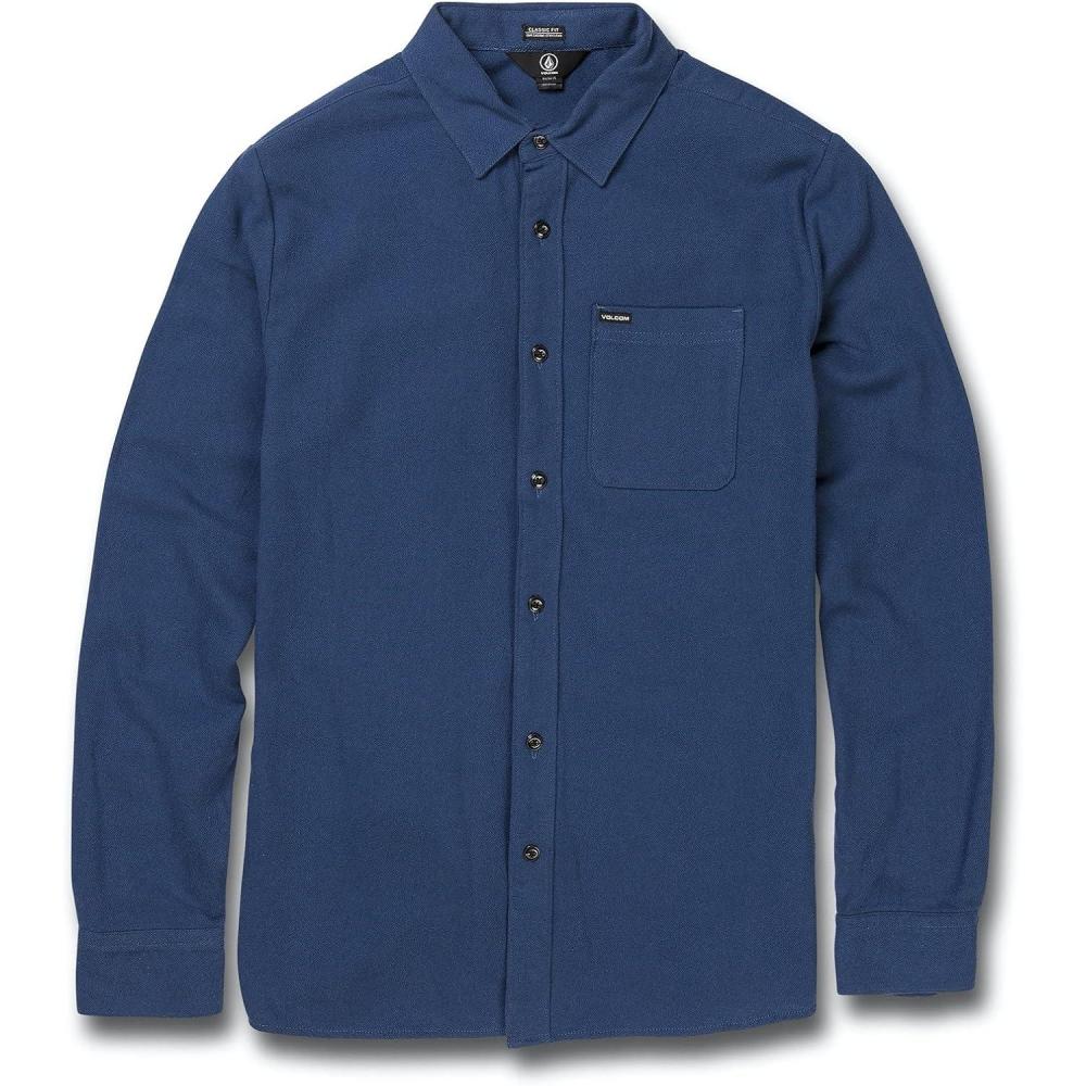 image:imageVolcom Mens Caden Solid Long Sleeve Button Down ShirtSmokey Blue