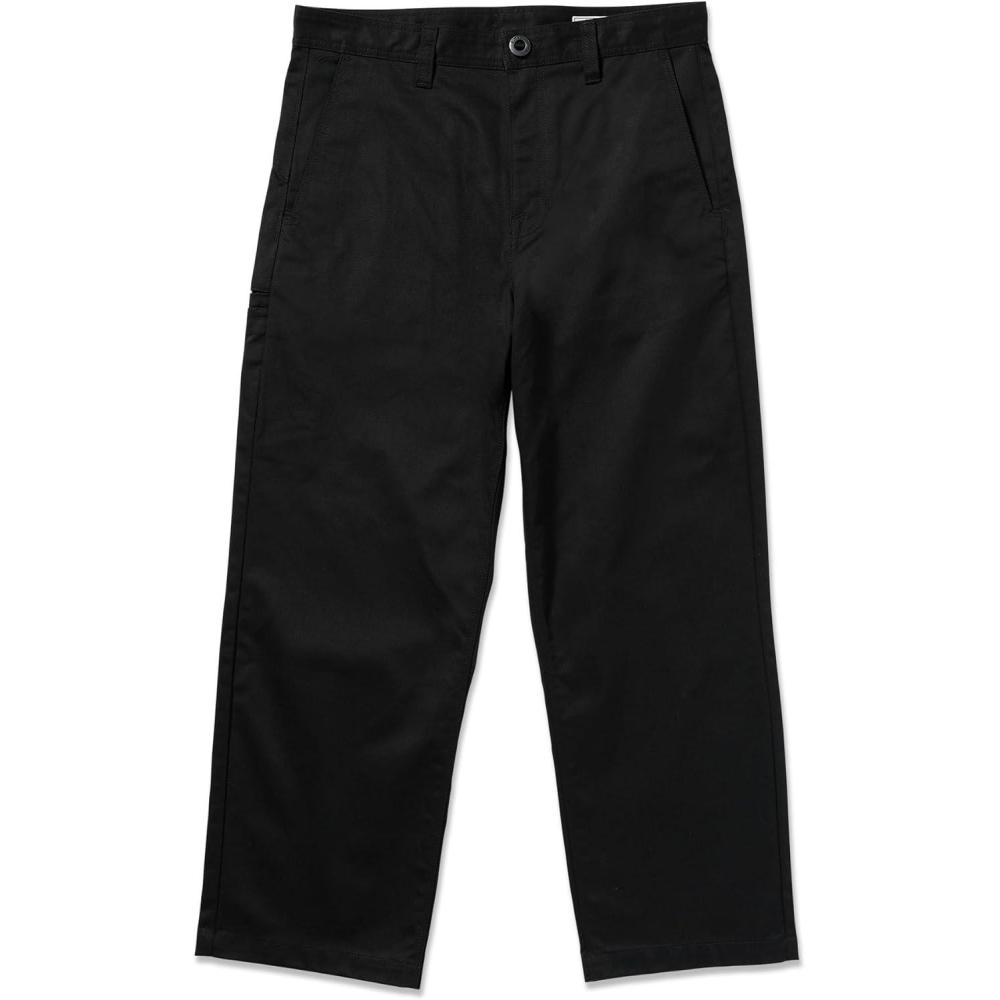 image:imageVolcom Mens Frickin Skate Loose Baggy Fit Chino Pants Relaxed Tapered 17 Leg Opening 30 InseamBlack