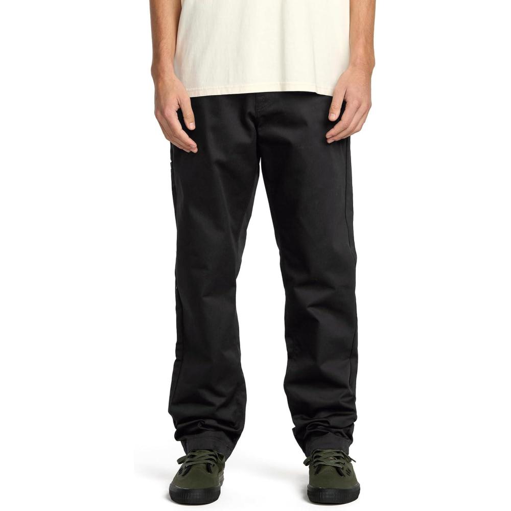 image:imageVolcom Mens Frickin Skate Loose Baggy Fit Chino Pants Relaxed Tapered 17 Leg Opening 30 InseamBlack Chino