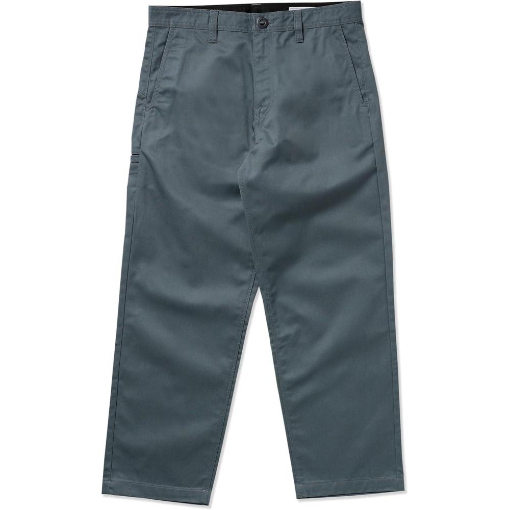 image:imageVolcom Mens Frickin Skate Loose Baggy Fit Chino Pants Relaxed Tapered 17 Leg Opening 30 InseamDark Slate