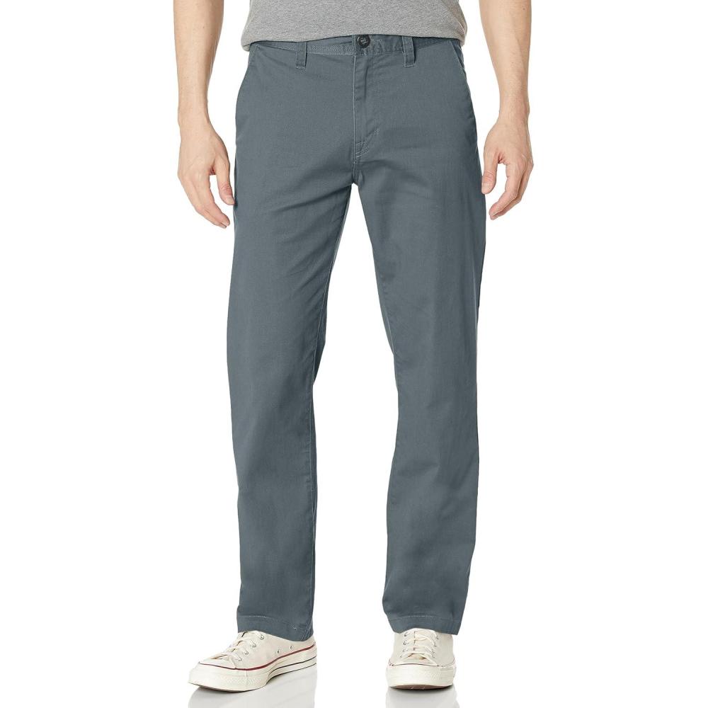 image:imageVolcom Mens Frickin Skate Loose Baggy Fit Chino Pants  Relaxed Tapered 17 Leg Opening 30 InseamSlate