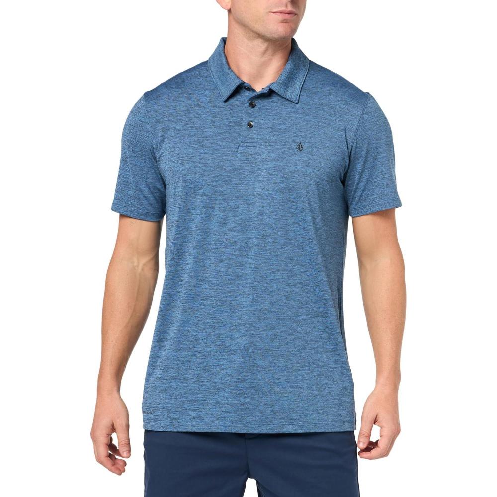 image:imageVolcom Mens Hazard Performance Short Sleeve Lightweight Golf PoloBlue Bird