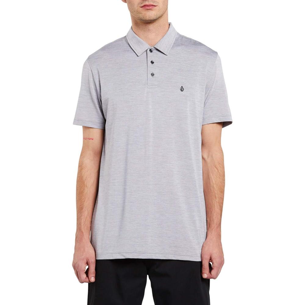 image:imageVolcom Mens Hazard Performance Short Sleeve Lightweight Golf PoloHeather Grey