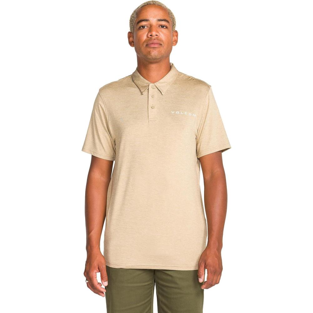 image:imageVolcom Mens Hazard Performance Short Sleeve Lightweight Golf PoloKhaki