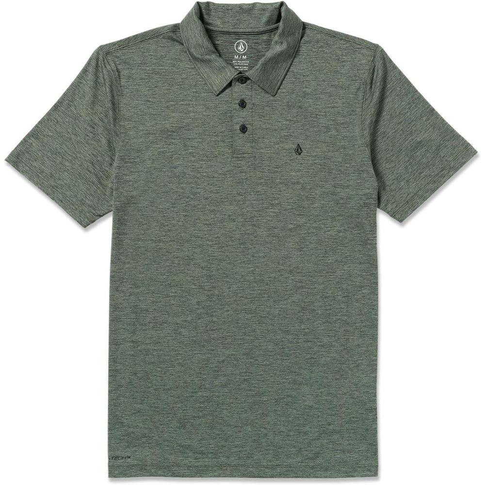 image:imageVolcom Mens Hazard Performance Short Sleeve Lightweight Golf PoloLight Olive