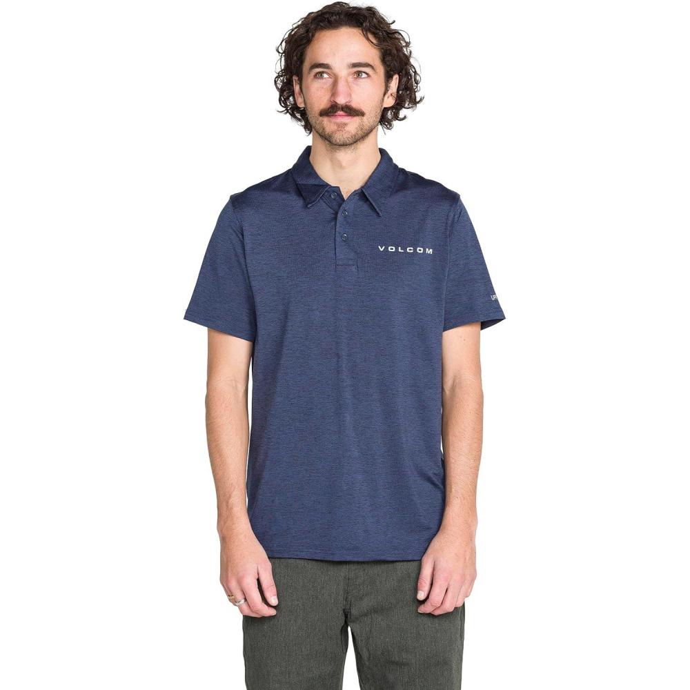 image:imageVolcom Mens Hazard Performance Short Sleeve Lightweight Golf PoloNavy Hodad