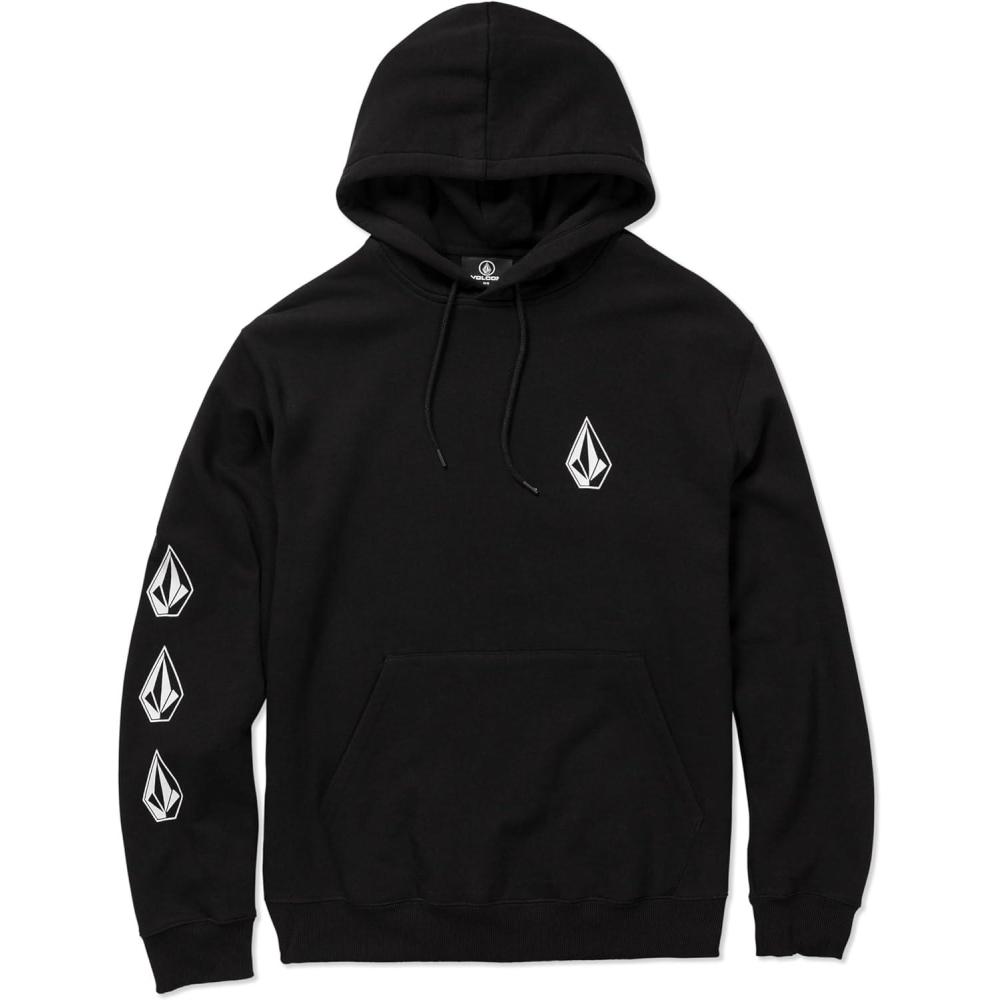 image:imageVolcom Mens Iconic Stones Hooded Fleece Pullover SweatshirtBlack