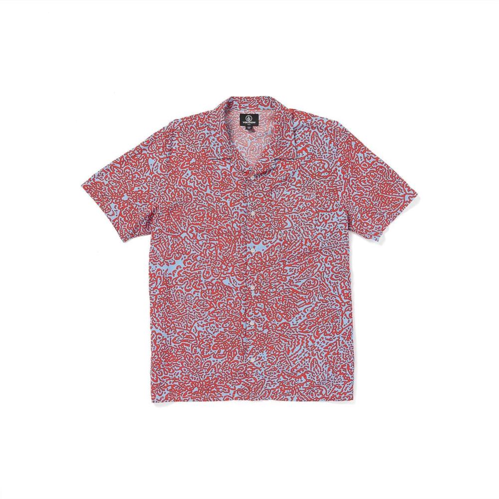 image:imageVolcom Mens Purestone Short Sleeve Button Down ShirtBlue Bird