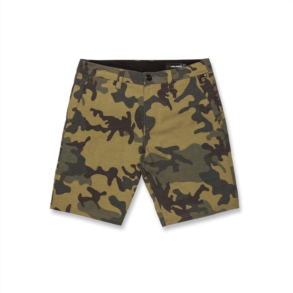 image:imageVolcom Mens Regular Frickin Cross Shred 20 Hybrid Water Repellent ShortCovert Green