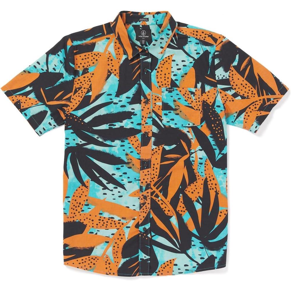 image:imageVolcom Mens Regular Marble Floral Short Sleeve Button Down Hawaiian ShirtTigerlily