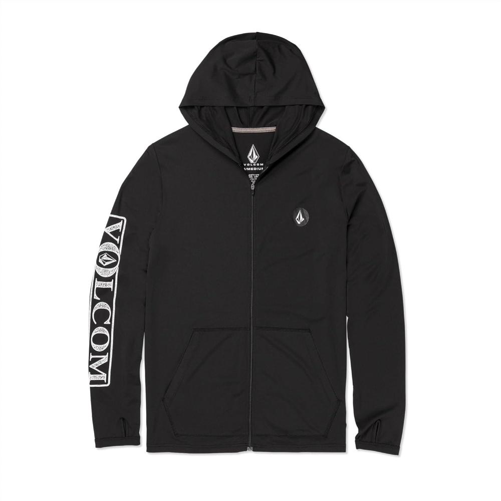 image:imageVolcom Mens Standard Rally Hooded Long Sleeve 50 UPF Loose Fit RashguardBlack 1